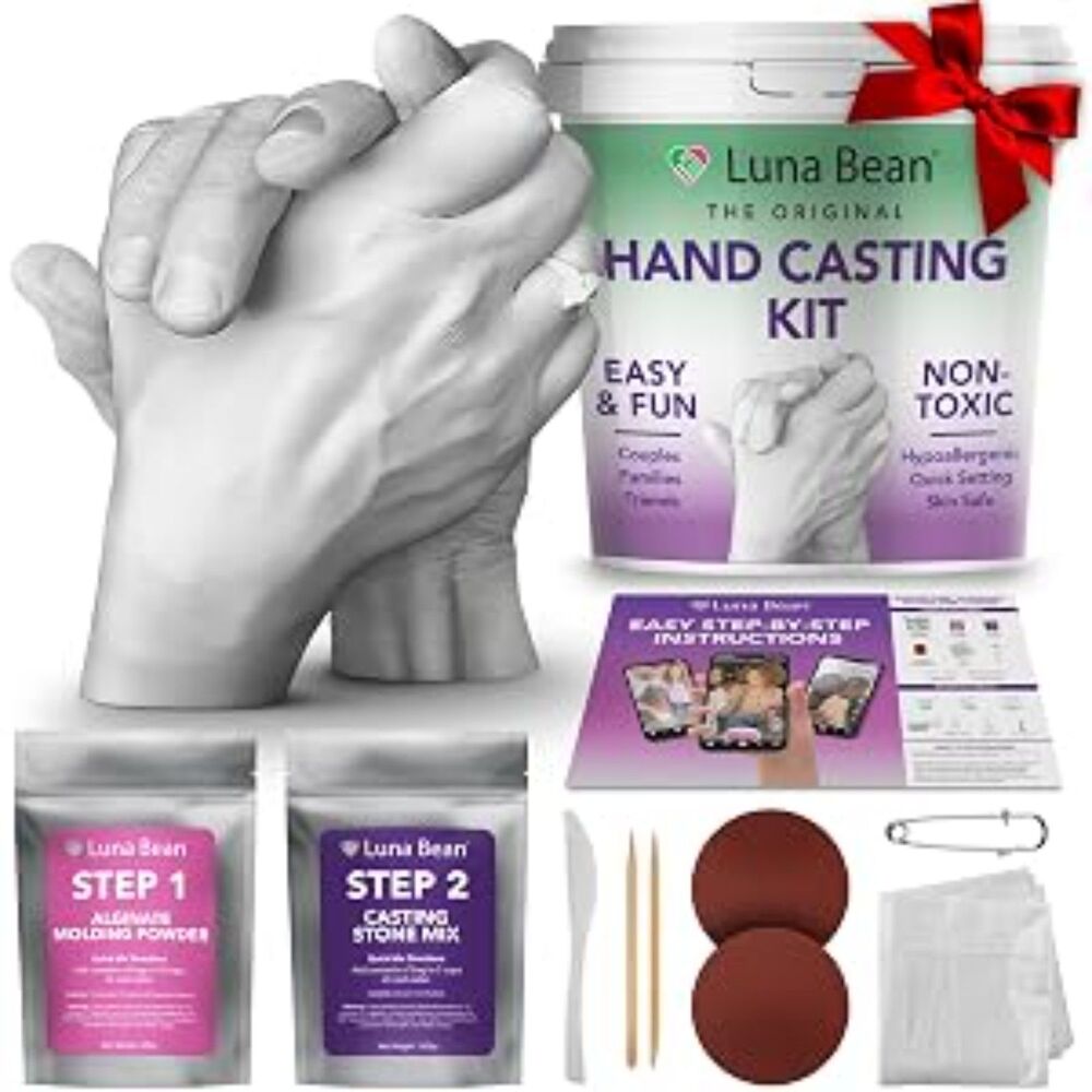 Luna Bean Original Hand Casting Kit Couples Family Keepsake DIY Mold Kit